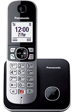 Panasonic Dual-Micro/Nano, KX-TG6851GB Schnurlostelefon (Bis zu 1.000 Telefonnummern sperren, übersichtliche Schriftgröße, lauter Hörer, Voll-Duplex Freisprechen) schwarz-silber