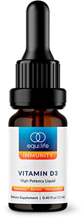Equilife Vitamin D3 Liquid Drops, High Potency Vitamin D Liquid with Healthy Fats for Easy Digestion, Supports Immune Function and Overall Health, Gluten Free, Vegan, Non GMO, 0.40 fl oz