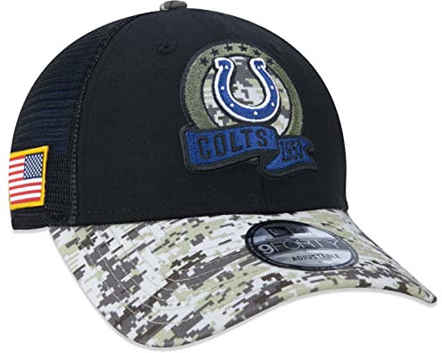 New Era Indianapolis Colts NFL Salute to Service 2022 Black 9Forty Snapback Cap - One-Size