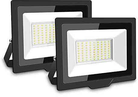 SKYWORLD LED Strahler Außen, 2 Stücke 50W 5000LM LED Fluter, LED Außenstrahler, 6000K Kaltweiß Wasserdicht Aussenleuchte, Scheinwerfer Flutlicht Außenlampe für Garten Hinterhof Garage Hotel