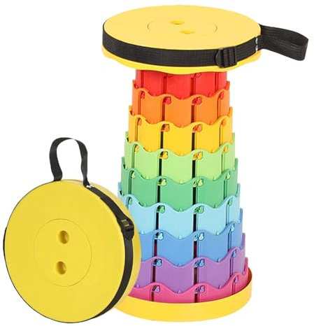 JVHLOV Faltbar Tragbarer Klapphocker, Einziehbarer Kunststoffhocker, Faltbarer Campinghocker, für Camping, Angeln, Wandern, Grillen, für Outdoor Camping, Angeln, Indoor-Familien