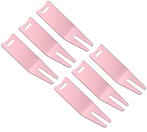 PATIKIL Metal Doblado Golf Hoyuelos Reparación Herramienta, 6 Paquete Golf Hoyuelos Herramienta Curvo Espátula Golf Verde Hoyuelos Tenedor Bola Marca Reparación Herramienta, Rosa Oro