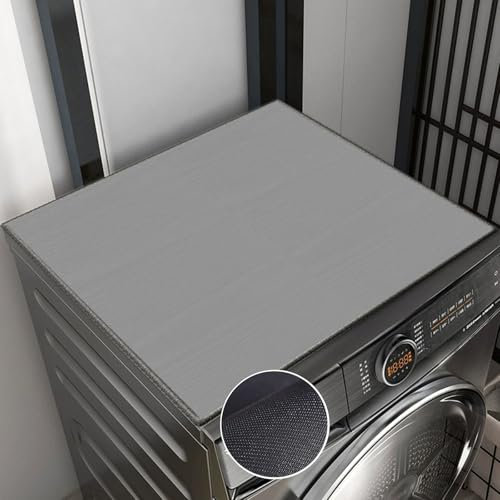 Highdi Housse de Protection pour Machine à Laver Top, Ferreux Coussin de Machine à Laver Antidérapant Housse de Machine à Laver pour Machine à Laver Ou Sèche-Linge (Gris clair,80x80cm)