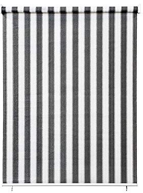 paramondo Außenrollo Senkrechtmarkise Sonnenschutz Sichtschutz für Balkon Terrasse, Pflegeleicht, Freihängend, Reiß- & Wetterfest, 100 x 140 cm [BXH] Grau-Weiß