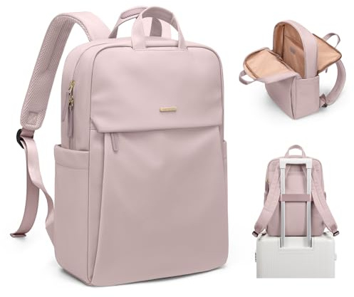 Damryggsäck för bärbar dator passar 15,6 tums bärbar dator, casual dagryggsäck, vardagsryggsäck, arbets-, res- och universitetsryggsäckar, Rosa/grå, 15.6 Zoll, Ryggsäck Ryggsäckar