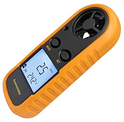 Anémomètre Numérique, Compteur de Vitesse du Vent Portable avec écran LCD rétro-éclairé, Anémomètre Météo Haute Précision pour le Vol de Cerf-volant, la Planche à Voile, le Vol