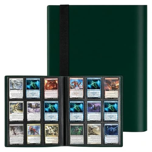 Eastrise Classeur pour cartes à collectionner à 9 poches, 20 pages pouvant contenir 360 pochettes, album en polyuréthane durable pour cartes MTG, Pokémon, Yu-Gi-Oh, football et sports (vert, 20