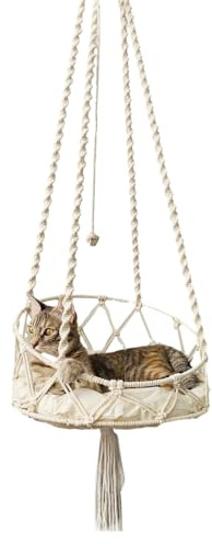Letto a dondolo per gatti, 90 x 40 cm, per gatti domestici, con gancio e cotone, rimovibile per animali di piccola taglia, criceti, cincillà, cani di piccola taglia