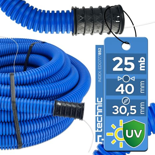 25 mètres – Gaine Electrique Annelée de Protection (Ø 40mm x 25m)