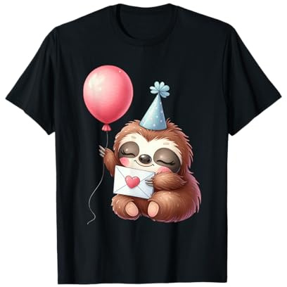 Busta a Forma di Cuore con Cappello a Palloncino e bradip Maglietta