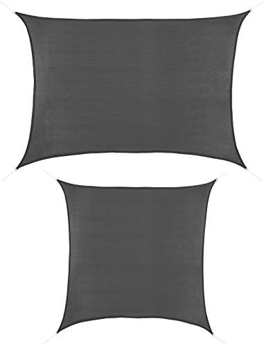 BB Sport Sonnensegel 2m x 4m Granit HDPE Rechteckig UV Schutz Garten Terrasse Camping Sonnenschutz Windschutz Schattenspender