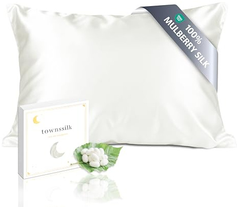 townssilk Båda sidor är 100 % 19 mm silke örngott 40 x 60 cm örngott med dold dragkedja naturvit