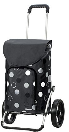 Andersen Shopper Royal mit 3-Speichenrad Alu klappbar mit 3-Speichen Rad Ø 25 cm und 41 Liter Tasche Kira mit Kühlfach grau