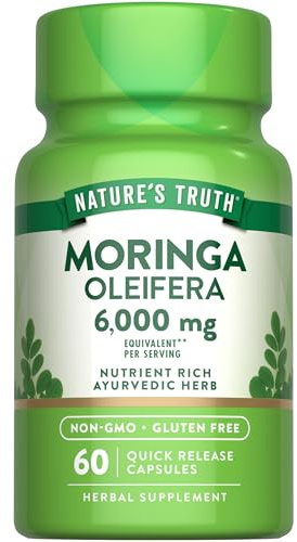 Nature's Truth Moringa Oleifera Capsule Pills | from Leaf Extract | Non-GMO & Gluten Free Supplement
