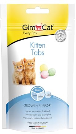 GimCat Kitten Tabs - Funktionaler Katzensnack speziell für junge Katzen ab der 6. Woche - 1 Beutel (1 x 40 g)