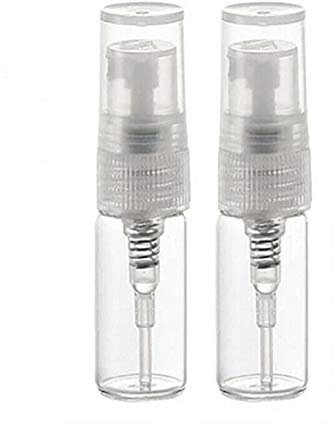 CMJ™ 2 x 3ml CLEAR Glass Spray Bottles Atomiser Travel Perfume Liquid Sample Atomizer UK SELLER