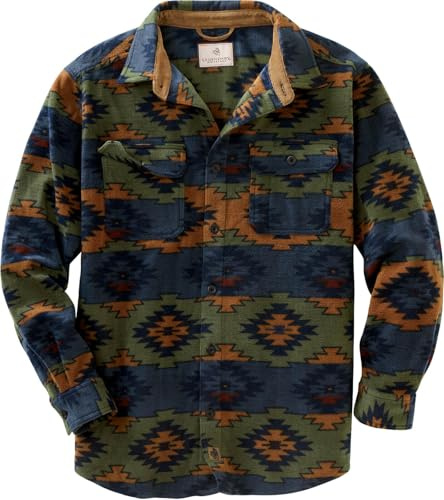 Legendary Whitetails Men's Standard Navigator Fleece Button Up Shirt, Asphalt Ridge, Large