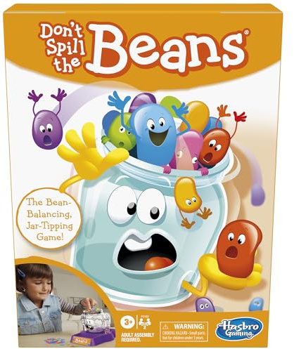 Hasbro Gaming Don't Spill The Beans Game for Kids, Easy and Fun Balancing Game for Children Ages 3 and Up, Easter Gifts for Boys and Girls, Preschool Games for 2 Players, Kids Board Games
