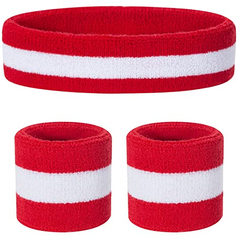 ONUPGO Kinder Schweißbänder Stirnband Armband Set – Athletisches Baumwollschweißband für Sport (1 Stirnband + 2 Armbänder)