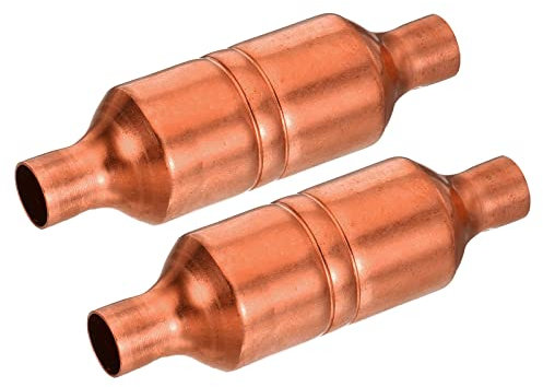 sourcing map 2 Stück Flüssigkeitsleitung Kupferfilter, 12.87mm ID ID Schmutzfilter für Klimaanlage, Wärmepumpe, Warmwasserbereiter, Kühlschrank, HLK-Kühlsystem