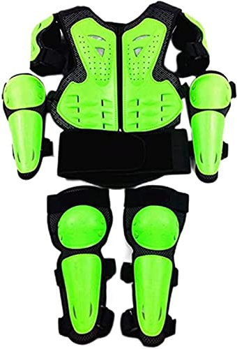 Set Protezione Protezioni Bambini Protezione Pettorale Bambini Gilet Moto Protezione Corsa Con Ginocchiera Protezione Per Gomiti Gilet Protettivo Accessori Skateboard Green