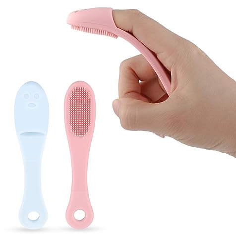 WLLHYF 2 Stück Silikon Hundezahnbürste Welpenzahnbürste Fingerzahnbürste Fingerlinge Hunde Katze Zahnpflege Effektive Zahnreinigung für Kleine Große Mittlere Hunde