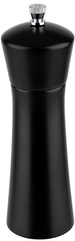 APS 40579 - Macinasale in legno di acacia, macina in acciaio inox, Ø 5 cm, altezza 17 cm, nero