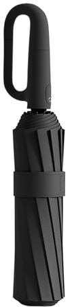 Taschenschirm Sturmfest bis 140 km Windproof,Beschichtung Gegen Feuchtigkeitsschäden,Freien UV Faltender Sonnenschutz Regenschirm mit Schirmtasche/Ergonomischer Griff Automatik (Schwarz)