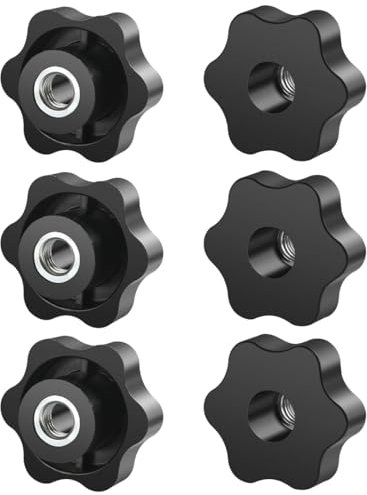 BOUMVID 6 Pièces Ecrou à PoignéE En éToile M10 50mm ExtéRieur DiamèTre Molette Papillon Vis Moletés Filetage Moleté Bouton De Serrage Pour Machines, Machines-Outils, Appareils De Fitne, Meubles