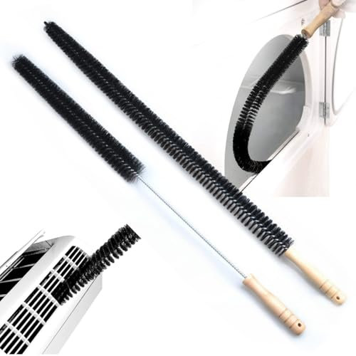 Eiflayn Brosse Radiateur,70cm Brosse Courte+75cm Brosse Longue,Goupillon avec Manche en Bois Souple,Flexible Brosse Nettoyage,Ecouvillon,pour Le Chauffage des Côtes, Retient la Poussière