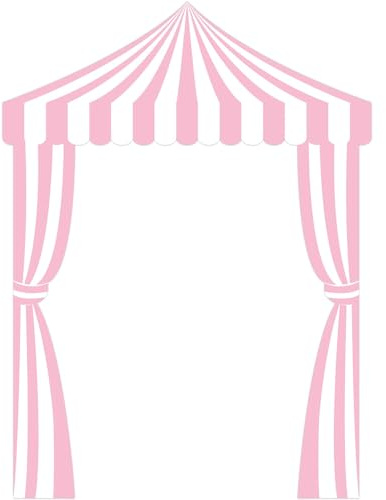CHUNNIN 3Pcs Pink Circus Party Awning Carnival Theme Decorations White and Pink Striped Porch Banner Carnival Tent for Circus Theme Birthday Party Ice Cream Truck Photo Props Decorations