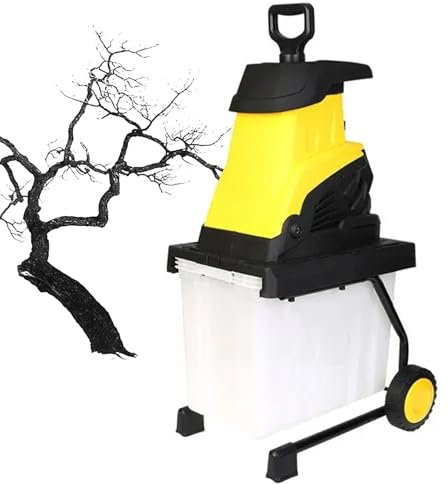 Electric Wood Chipper, Wood Leaf Branch Shredder, with 45L Collection Box and 40M Power Line, 4500 Rpm Motor, Max 1.8-In Cutting Diameter, Double Switch Protection, Suitable for Garden, Farm, Yard