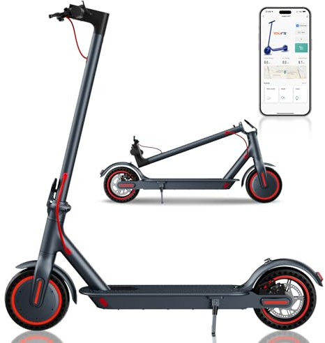 QnQ Trottinettes Électriques Adultes, 8,5 Trottinette Pliable, 25KM Autonomie, Pneus Nid d'abeille Increvables, Contrôle Via APP et Affichage LED,Batterie 36V 7.5Ah, Moteur 350W, Porteur de 120KG