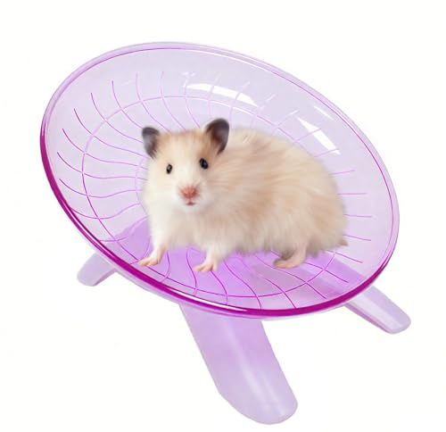 Criceti Disco, Criceto Flying Saucer Silent, Volante Criceto Silent, Con Supporto, Ruote Trasparenti, Materiale Plastico, Rumore Ridotto, per Criceti Nani o Altri Piccoli Animali Domestici
