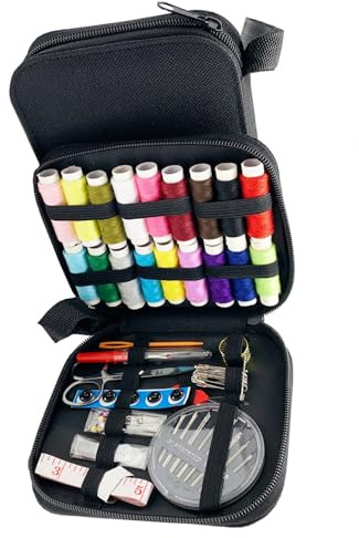 FUGLUS 86 pezzi Kit Cucito Premium, Accessori per Cucire, Set Cucito da Viaggio Completo, Astuccio per Orlo e Rammendo Principianti, 18 Rocchetti Filo, Bottoni, Spille, Aghi, Apriasole