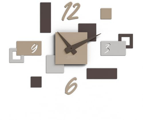 Giallobus - Orologio da Parete Adesivo Modulare Geotime - Stone - Legno Mdf - Geotime - 07S_Slate - Orologio da parete moderno - Numeri adesivi 3d - Costruzione modulare