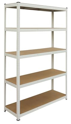 Relaxdays Scaffale portante 200x120x40 cm, 875 kg, 5 Ripiani, Cantina/Garage, ad Incastro