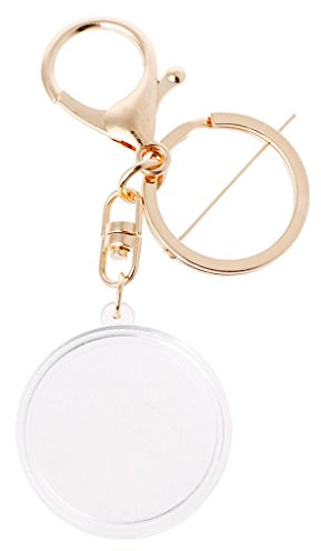 Itkcozcg Coin Collection Box Keychain Round Souvenir Commemoratives Medals Case Rings Medallions Holder Keyring Jewelry Round Medallions Holder Keychain Charm