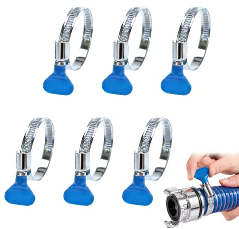 ZETKUS Abrazaderas Metalicas para Tubos, 6 Pcs Abrazaderas, Rango de Sujeción de 32 a 50 mm, Ajustables, para Tuberías de Agua, Gas, Mangueras de Piscina y Mangueras de Gasolina