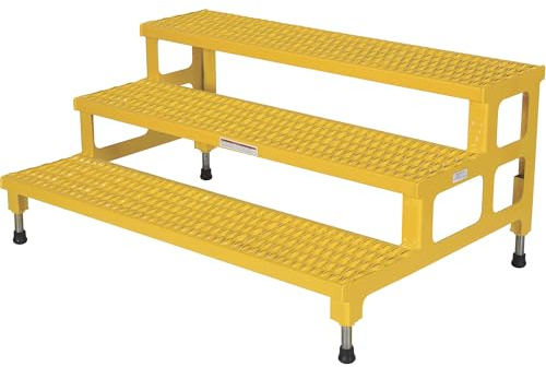 Vestil ASP-48-3 Steel Adjustable Step Mate Stand 3 Step 33-7/8 in. x 48-1/2 in. x 22-1/4 in. 500 Lb. Capacity Yellow