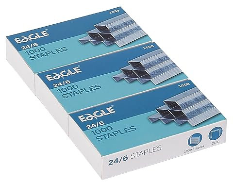 Eagle Heftklammern, 24/6 Heftklammern, 1000/Box, 3er Pack, 3000 Pcs insgesamt