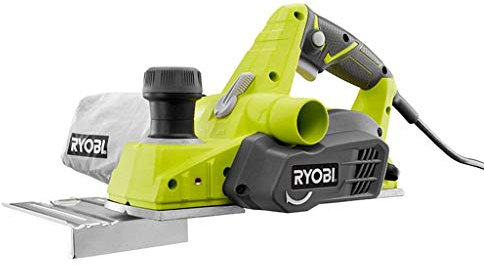 Ryobi HPL52K Handhobel, 6 A, 16.500 U/min, 8,9 cm, mit Ständer und zwei Staubanschlüssen.