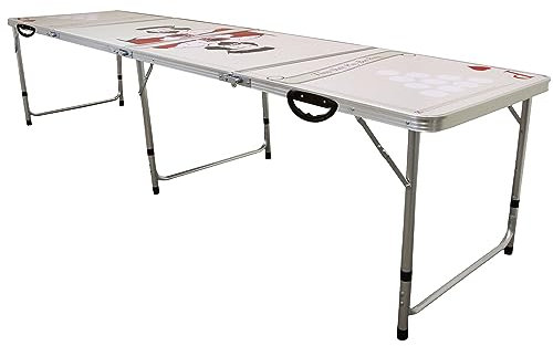 Monster Shop Tavolo da Beer Pong Portatile Pieghevole da 2.4 Metri per Feste al Coperto o all'Aperto, Impermeabile, Completo di Custodia Pieghevole e Due Panni in Microfibra GRATUITI