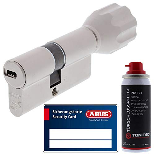 ToniTec Set aus ABUS Schließzylinder Türzylinder als Knaufzylinder ECK660 GS gleichschließend inkl. 3 Schlüssel je Bestellung mit Sicherungskarte Größe 55 35Kmm + ToniTec Pflegespray