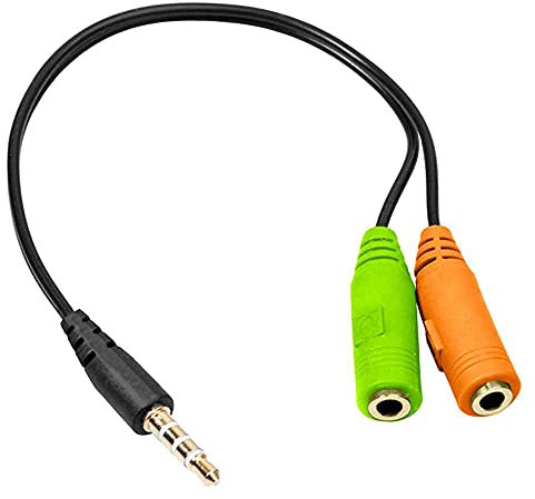 OcioDual Sdoppiatore Jack 3,5, Cavo Audio Microfono PC Cuffie, Adattatore Jack da 3.5mm, Maschio a Doppia Femmina Sdoppiatore Presa Audio Cavo Splitter Aux Smartphone, Gaming