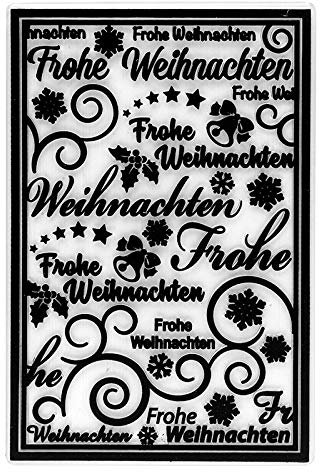 Ideen mit Herz Prägeschablone | 15 cm x 10 cm | passend für gängige Präge- & Stanzmaschinen (Frohe Weihnachten)