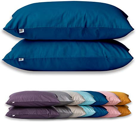 SALAD HOUSE Satin Kissenbezug 40 x 80 2er Set, Weicher Bettbezug Kissenbezug aus 100% Baumwolle