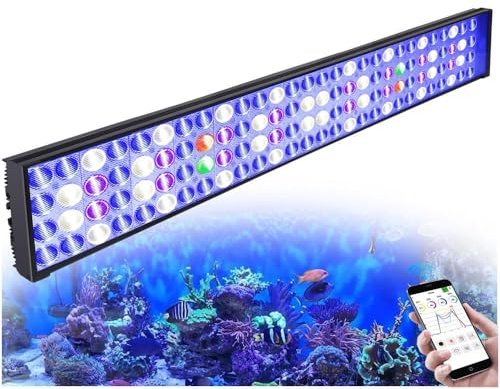 PopBloom H75 WiFi Meerwasser LED Lampe, Vollspektrum Led Aquarium Beleuchtung für Reef Coral SPS/LPS Fischaquarium, APP unterstützt Deutsch (75cm für 75-90cm)