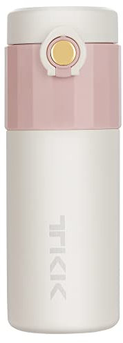 TKK Termomugg, 450 ml, rosa kaffemugg i rostfritt stål, dubbelväggig, isolerad, läckagesäker – Coffee to go mugg för kaffe och te