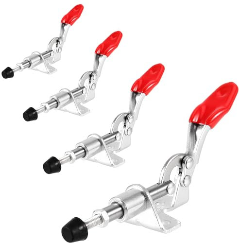 Lot de 4 pinces à dégagement rapide, tendeur de levier de genou, pince à bascule, pince verticale antidérapante, outil de serrage rapide, pour fonctionnement de machines, menuiserie, soudage